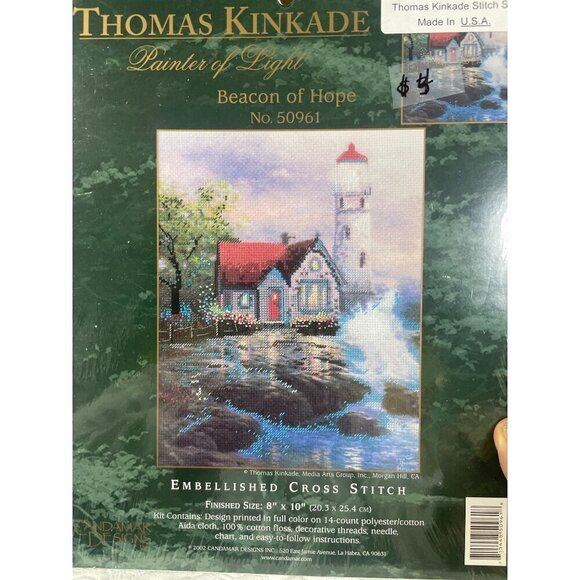 Thomas Kinkade Beacon of Hope Stamped Cross Stitch Kit New Sealed #50961 - Picture 1 of 5